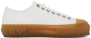 Burberry White Logo Detail Low-Top Sneakers (8052343)