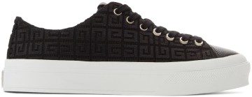 Givenchy Black 4G Jacquard City Low Sneakers (BE001NE19R001)