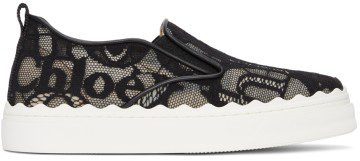 Chloé Black Lace Lauren Sneakers (CHC21U421D2)