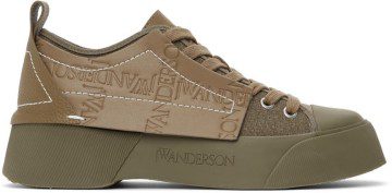 JW Anderson Khaki Logo Low Sneakers (ANM38500A)