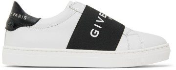Givenchy Kids White & Black Logo Band Sneakers (H29064)
