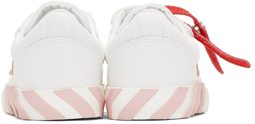 Off-White Kids White & Pink Canvas Vulcanized Low Strap Sneakers (OGIA003F21FAB0010130)