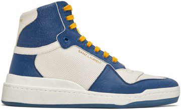 Saint Laurent Off-White & Blue SL24 High-Top Sneakers (610618AAAI5)