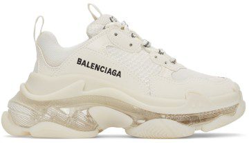 Balenciaga Off-White Clear Sole Triple S Sneakers (544351 W2GA1)