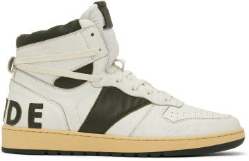 Rhude SSENSE Exclusive White & Green Rhecess Hi Sneakers (RHSS22FO05178499)
