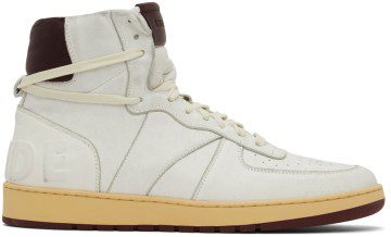 Rhude SSENSE Exclusive White Rhecess Sky Hi Sneakers (RHSS22FO07178500)