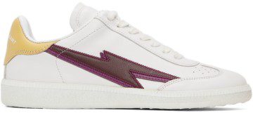 Isabel Marant White & Burgundy Bryce Sneakers (22PBK0029-22P075S)