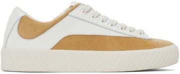 BY FAR White & Tan Suede Rodina Sneakers (22CRROASDU)