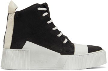 Boris Bidjan Saberi Black & Off-White Suede Bamba 1.1 High Top Sneakers (289-SS2200B1000000SM-0013)