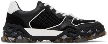 Jimmy Choo Black & White Diamond x Trainer Sneakers (DIAMOND X TRAINER/FVZK)