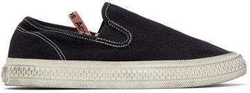 Acne Studios Black Ballow Tumbled Slip-On Sneakers (BD0159-)