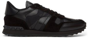 Valentino Garavani Black Camo Rockrunner Sneakers (WY0S0723NSD)