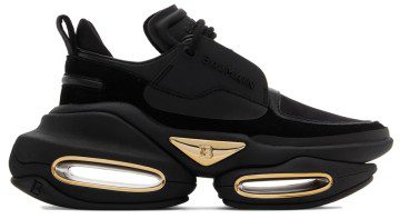 Balmain Black Leather B-Bold Sneakers (WN1VI541LSLD)
