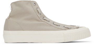 Regulation Yohji Yamamoto Grey Canvas Front Zip Sneakers (FM-E58-060)
