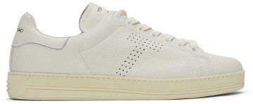 TOM FORD Off-White Grained Leather Warwick Sneakers (J1045T-DAP)