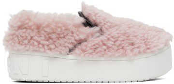 Marni Shearling Slip-On Sneakers (SNZW011003 LM071)