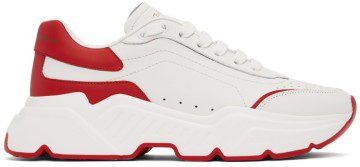 Dolce & Gabbana White & Red Daymaster Sneakers (CS1791 AX589)
