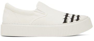 Undercoverism White Barbed Wire Slip-On Sneakers (UI2A4F01-2)