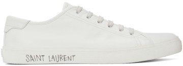 Saint Laurent White Leather Malibu Sneakers (64925000NG0)