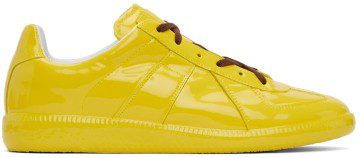 Maison Margiela Yellow Coated Leather Replica Sneakers (S37WS0582 P4487)