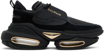 Balmain Black B-Bold Low-Top Sneakers (YN1VI541LSLD)