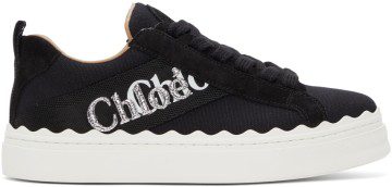 Chloé Black Canvas Lauren Sneakers (CHC21U108Q7)