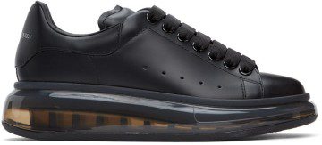 Alexander McQueen Black Clear Sole Oversized Sneakers (611698 WHX98)