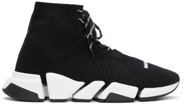 Balenciaga Black Lace-Up Speed 2.0 Sneakers (617258 W2DB2)