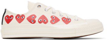 Comme des Garçons Play Khaki Converse Edition Multiple Heart Chuck 70 Sneakers (K117)