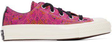 Converse Pink & Purple Snake Chuck 70 Ox Low Sneakers (570356C)