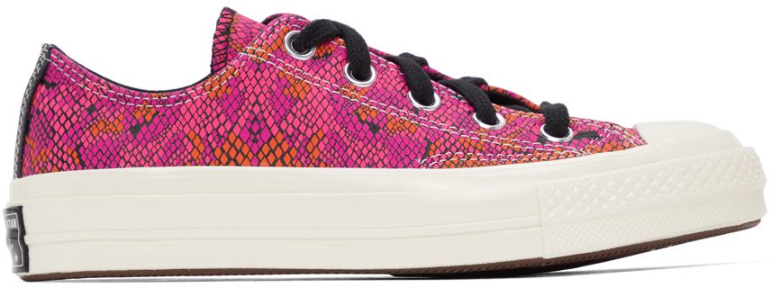 Converse Pink & Purple Snake Chuck 70 Ox Low Sneakers (570356C)