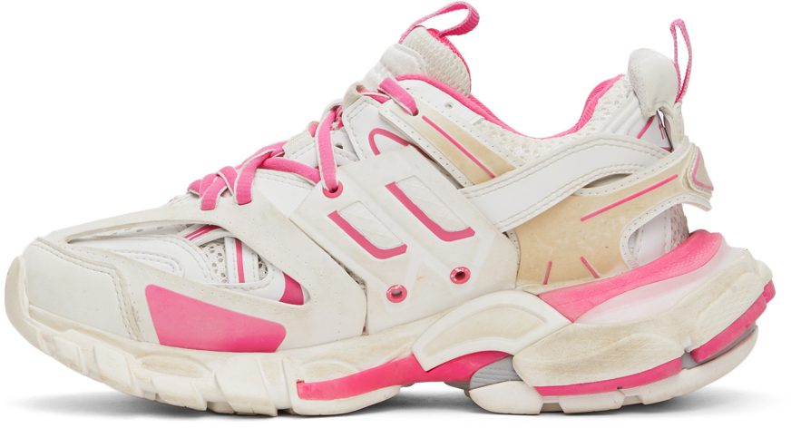 Balenciaga Pink & White Track Sneakers (542436 W1GC3)