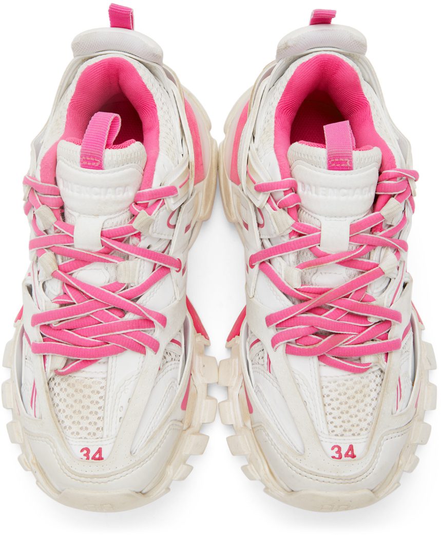 Balenciaga Pink & White Track Sneakers (542436 W1GC3)