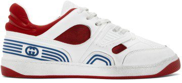 Gucci Red & White Basket Sneakers (697882 2SHJ0)