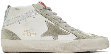 Golden Goose SSENSE Exclusive White & Gray Mid Star Classic Sneakers (F00122.F001089.10491)