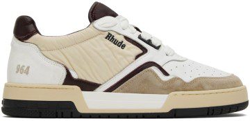 Rhude White & Beige Racing Sneakers (RHPF22FO02178810)
