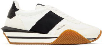 TOM FORD White & Black James Sneakers (J1292T-TAP003)