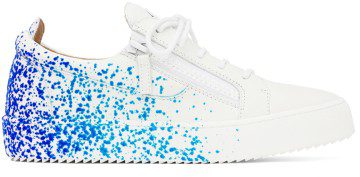 Giuseppe Zanotti White & Blue Frankie Sneakers (RU20036-93293)