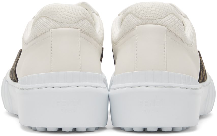 Fendi White & Brown ‘Fendi Force’ Sneakers (7E1415 AF5C)