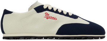 Marni White & Navy Pebble Sneakers (SNZU010501 P4547)
