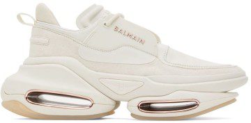 Balmain White B-Bold Low-Top Sneakers (YN1VI541LSSY)