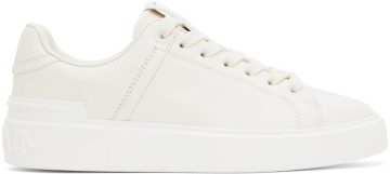 Balmain White B-Court Sneakers (YN1VI690LVTR)