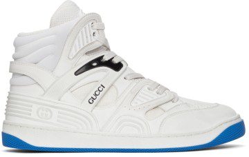 Gucci White Basket High-Top Sneakers (661301 2SHA0)