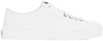 Givenchy White Grained City Sneakers (BE001NE145)