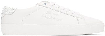 Saint Laurent White Python Court Classic Sneakers (640670 0ZS11)