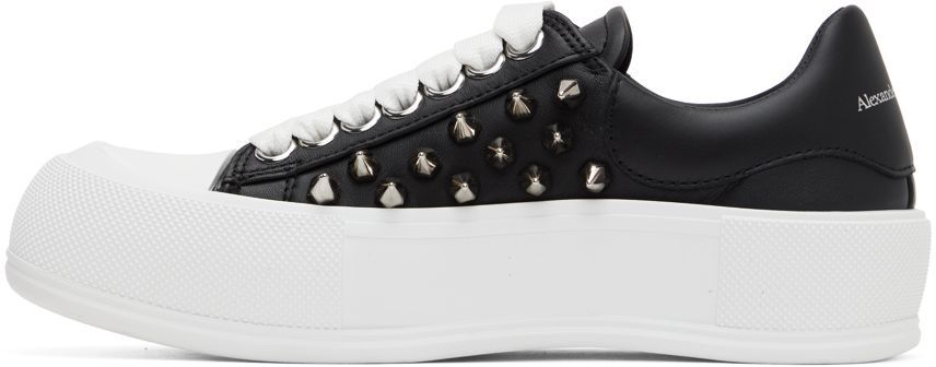 Alexander McQueen Black & White Deck Plimsoll Sneakers (708083WHT9K)