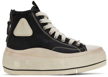 R13 Black Pyramid Studded Kurt Sneakers (R13MS5034-001)