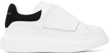 Alexander McQueen Kids White & Pink Oversized Velcro Sneakers (587693WHX12)
