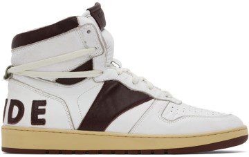 Rhude White & Brown Rhecess Hi Sneakers (RHPF22FO03178500)