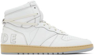Rhude White Rhecess Hi Sneakers (RHPF22FO03178377)